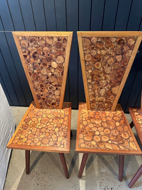 Set of Four Handcrafted Vintage Dining Chairs