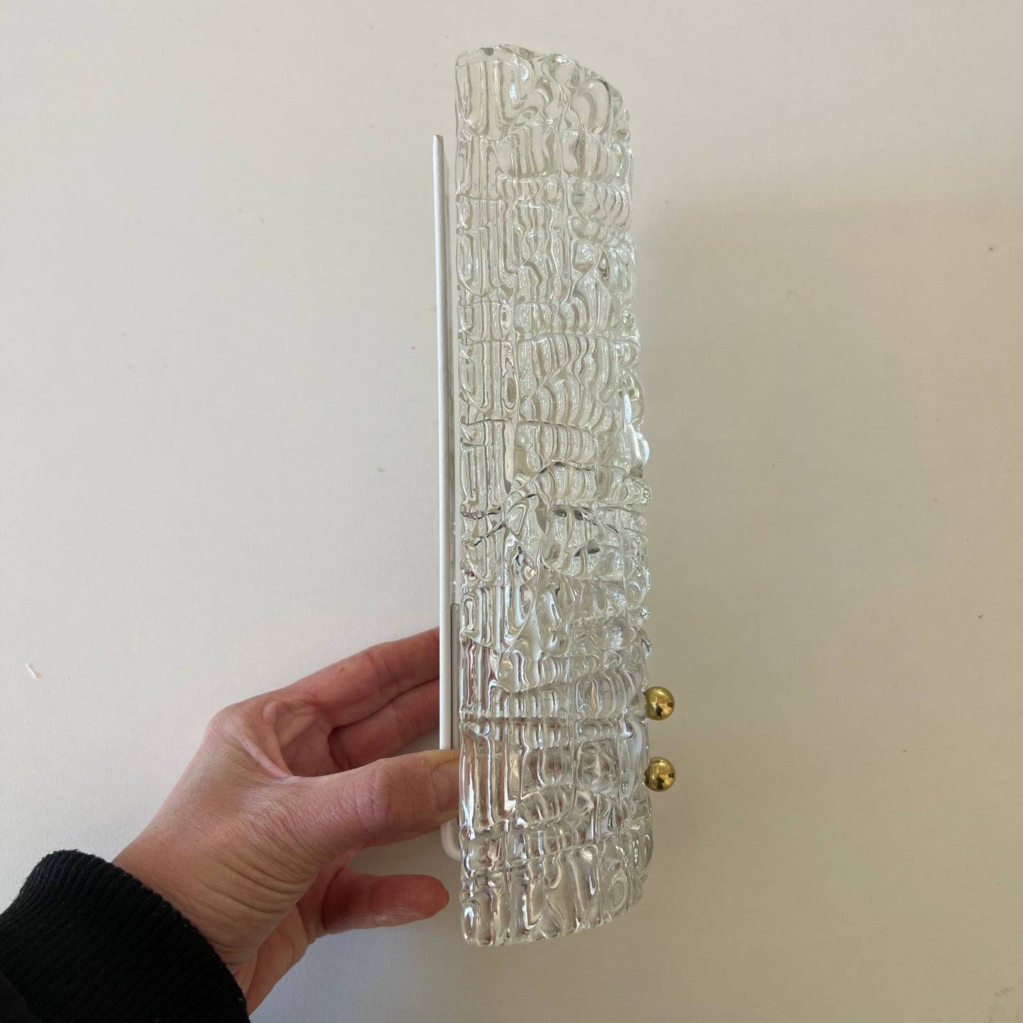 Curved 'Ice Glass' Sconce by Kalmar - One Left