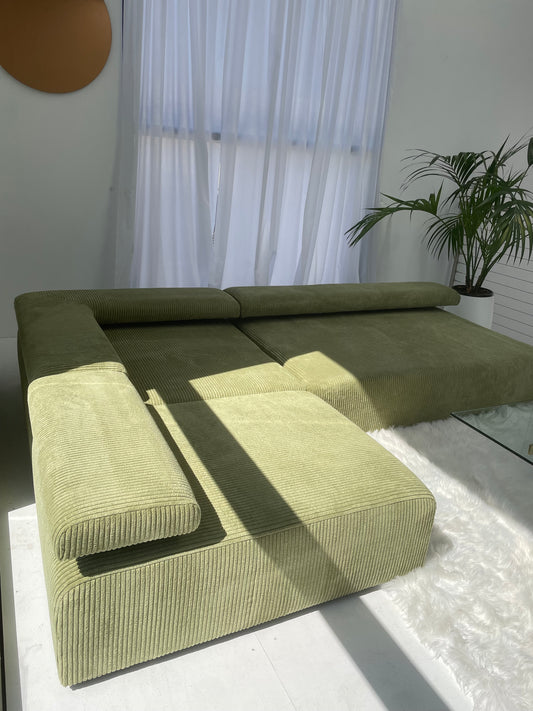 Green Modular Corduroy Sofa