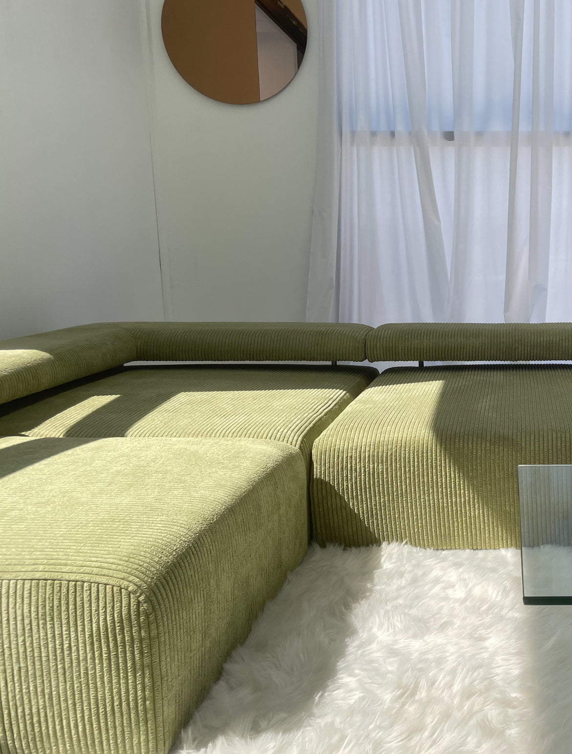 Green Modular Corduroy Sofa