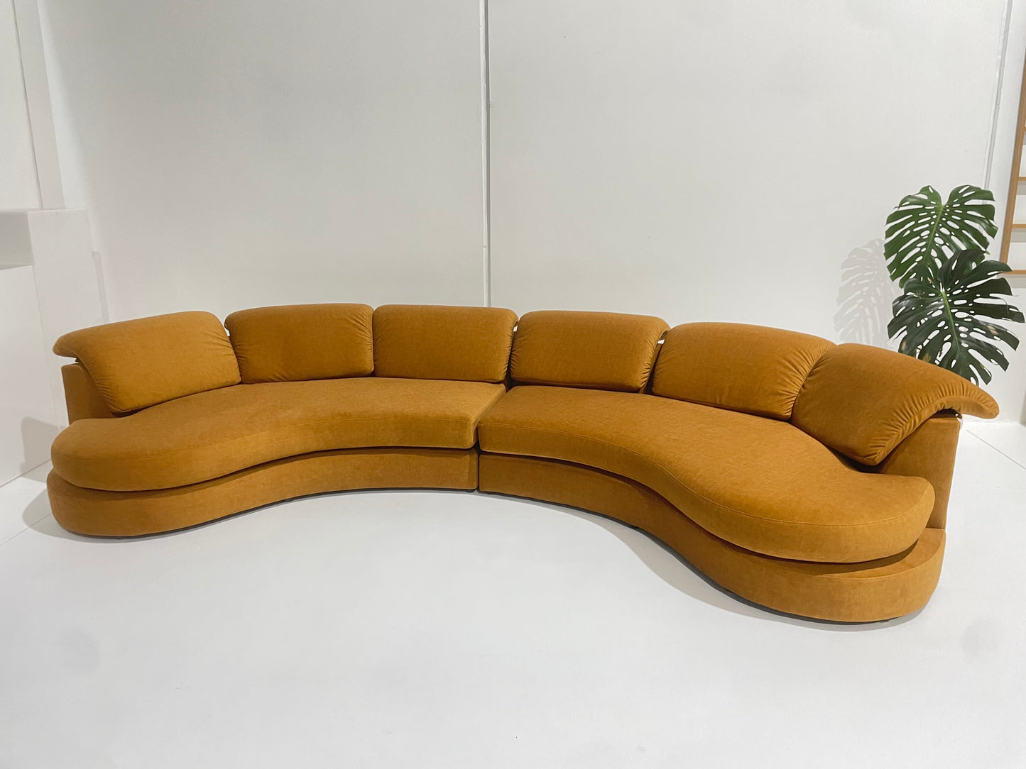 Curved Toffee Sofa