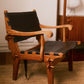 Angel I. Pazmino Rosewood and Leather Safari Chair