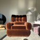 - Vintage Tufted Chocolate Velvet Armchair