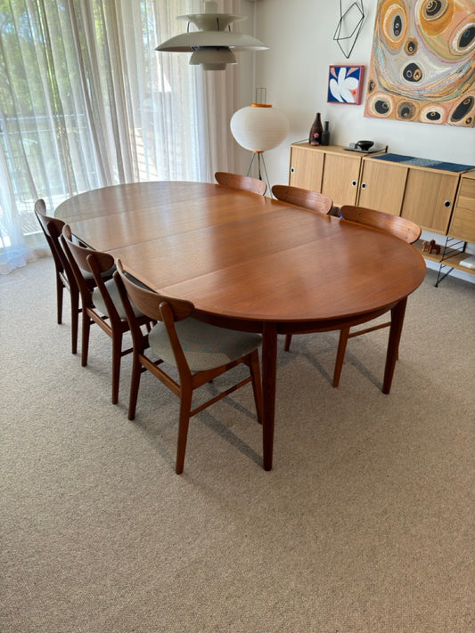 Mid Century Danish Teak Dining Table Designed by Skovmand & Anderson for Moreddi