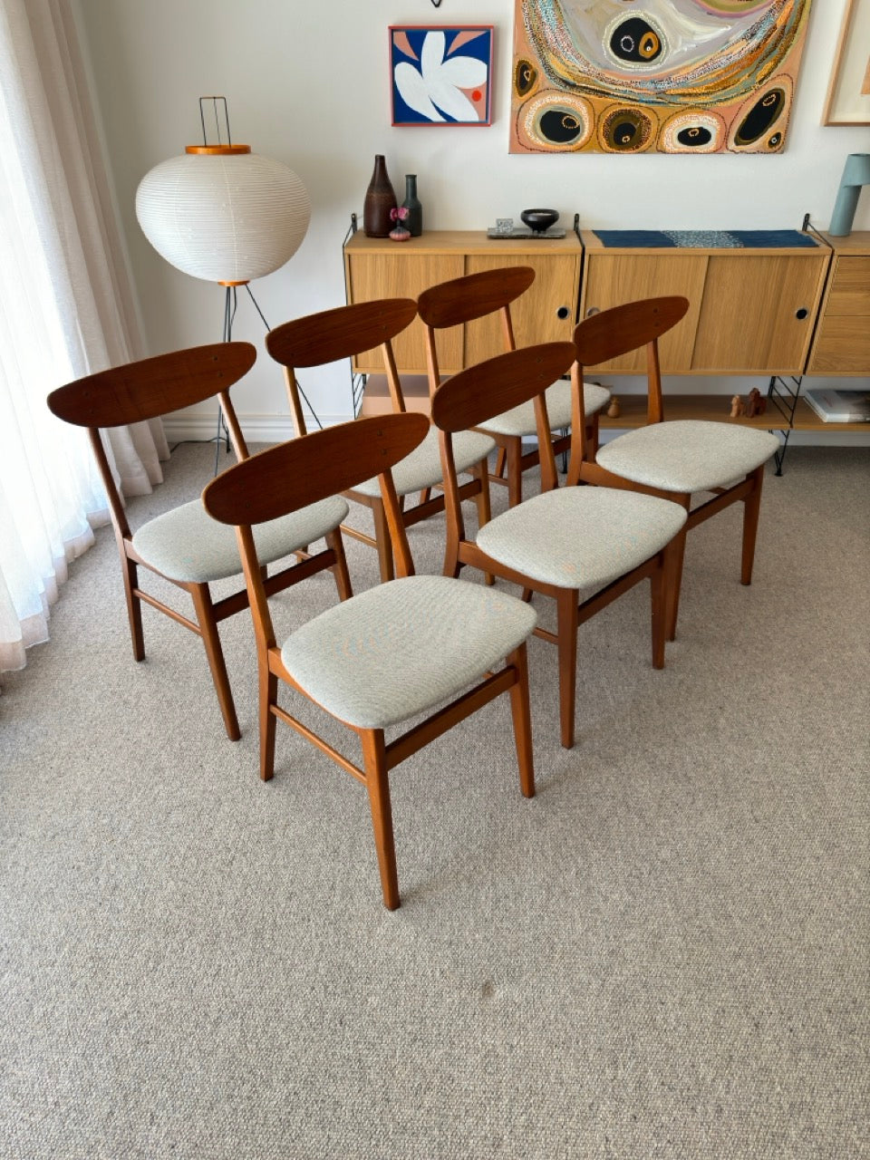 Set of Six Farstrup #210 Teak Dining Chairs