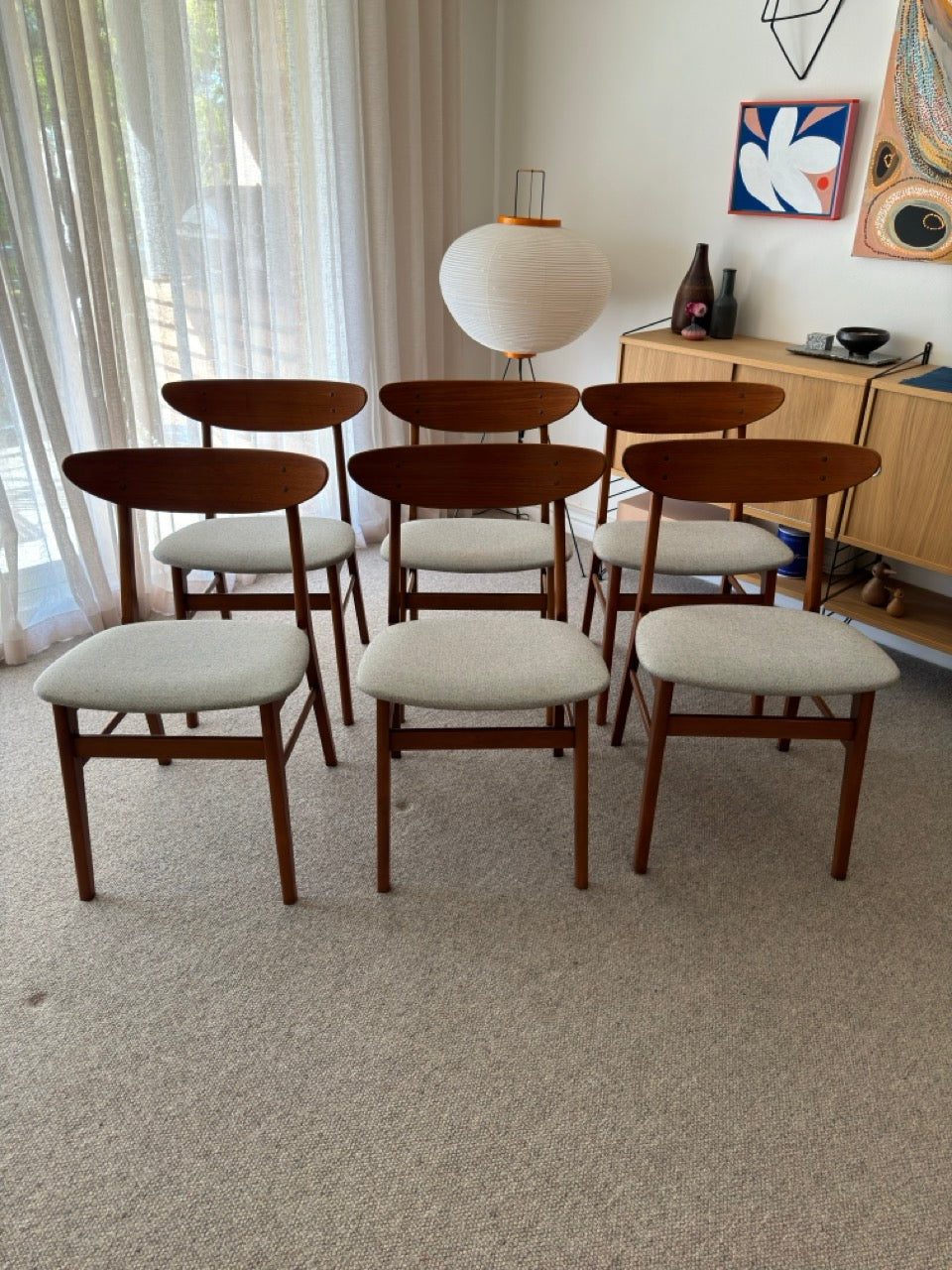 Set of Six Farstrup #210 Teak Dining Chairs