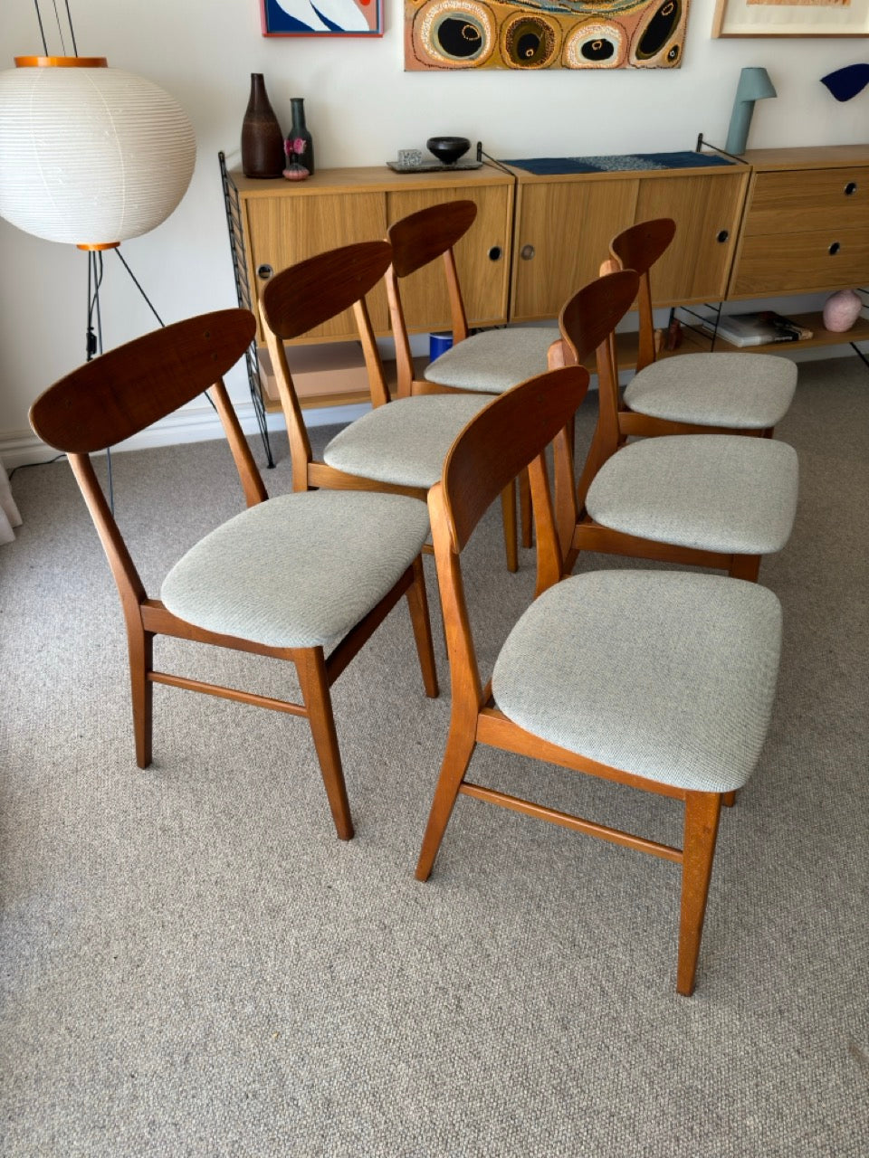 Set of Six Farstrup #210 Teak Dining Chairs