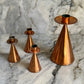 Set of Danish Copper Candle Holders, 1970s