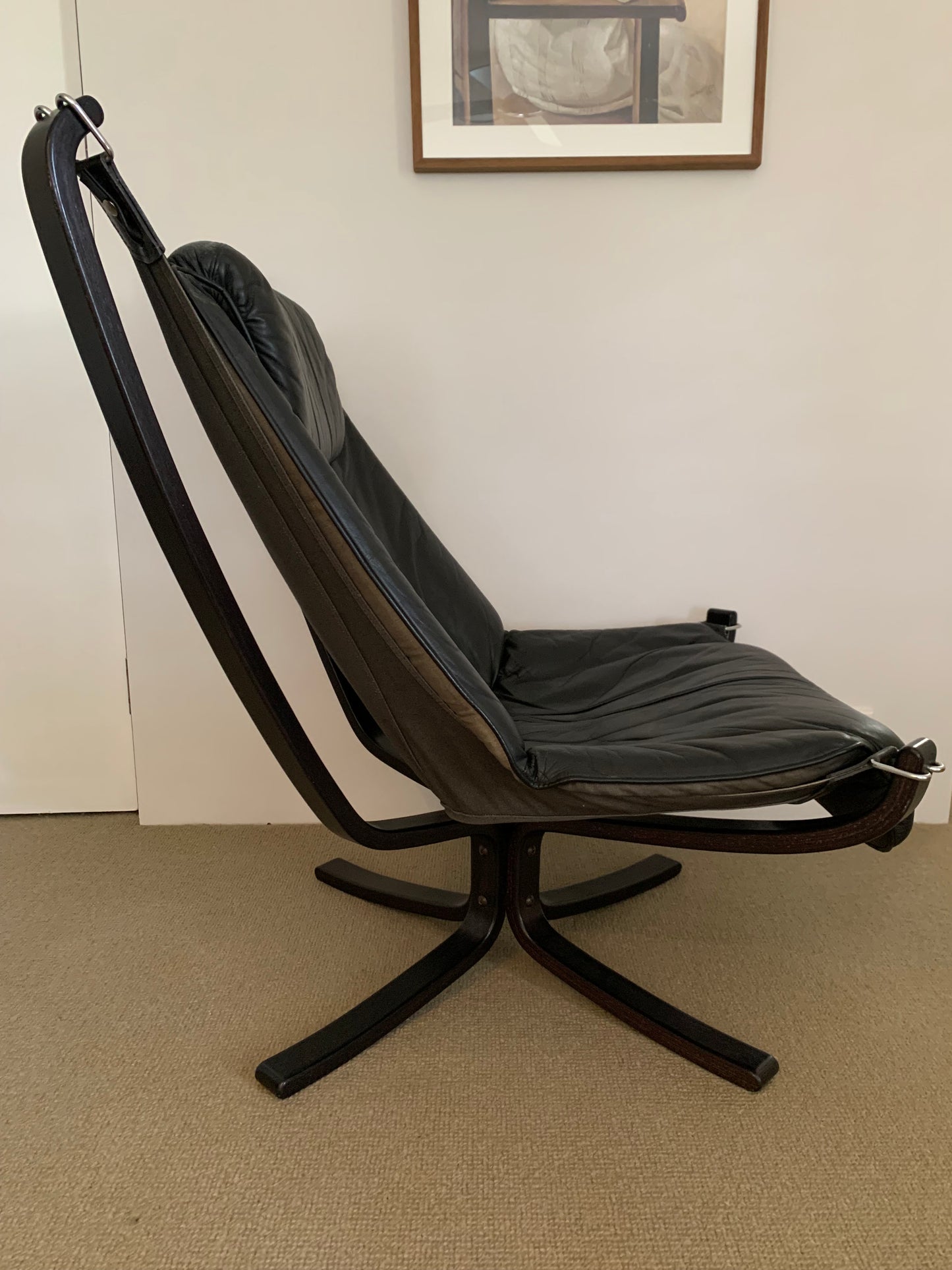 Vintage Danish Modern Falcon Lounge Chair & Ottoman by Sigurd Ressell for Vatne Mobler