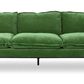 Green Velvet Retro Sofa - Four Seater