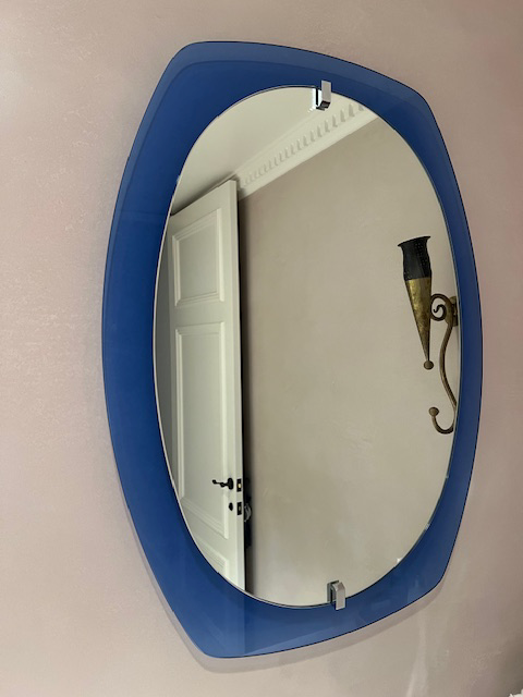 Blue Mid-Century Mirror by Veco