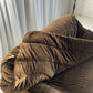 Restored Vintage Chocolate Velvet Sofa