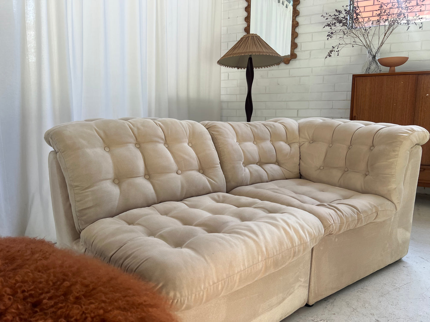 Vintage Curved Modular Sofa