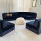 Bespoke Curved Navy Chenille Modular Sofa