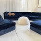 Bespoke Curved Navy Chenille Modular Sofa