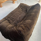 Restored Vintage Chocolate Velvet Sofa