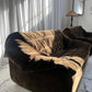 Restored Vintage Chocolate Velvet Sofa