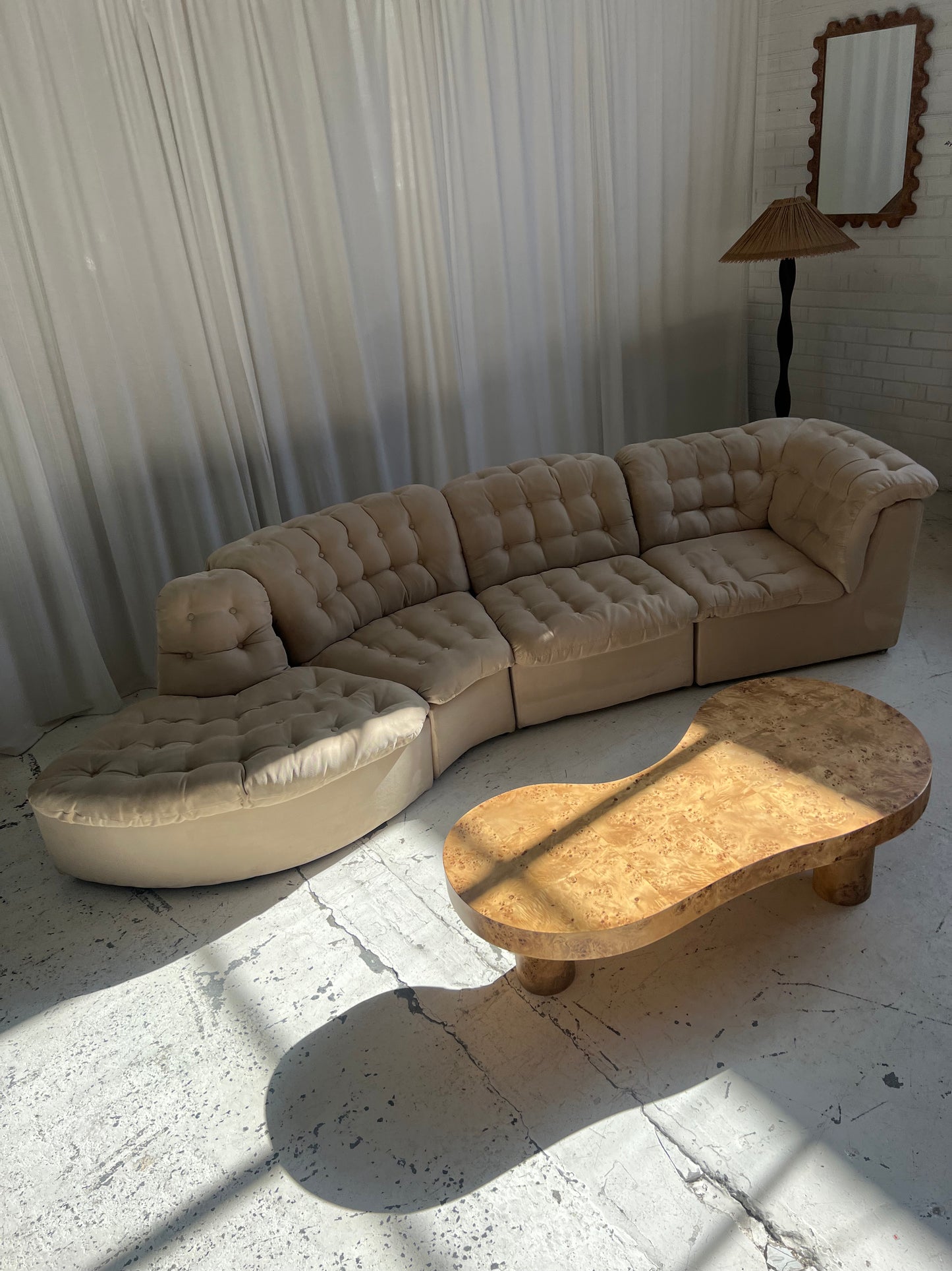 Vintage Curved Modular Sofa