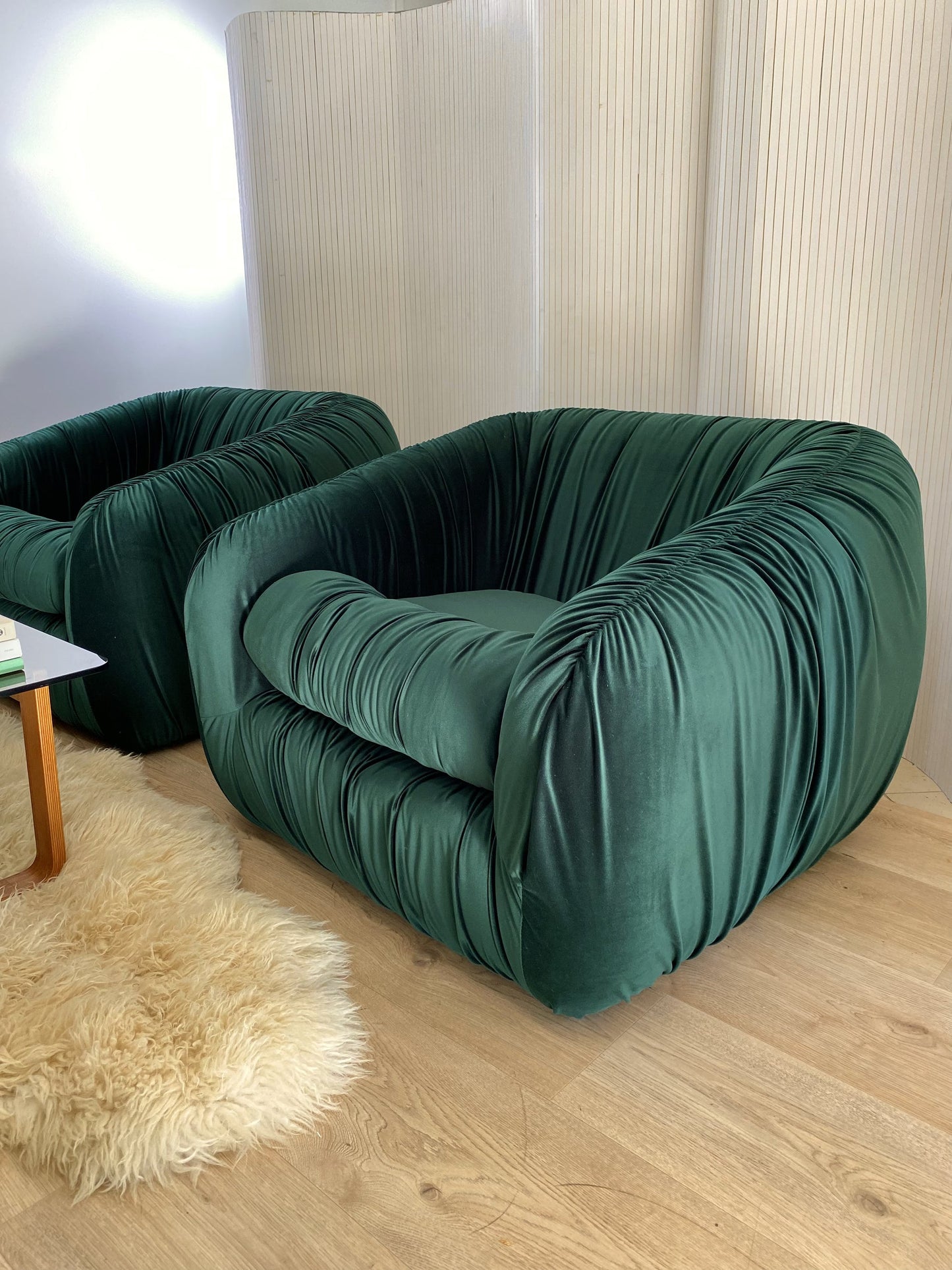 Green Flerbelle Armchairs - Two Available