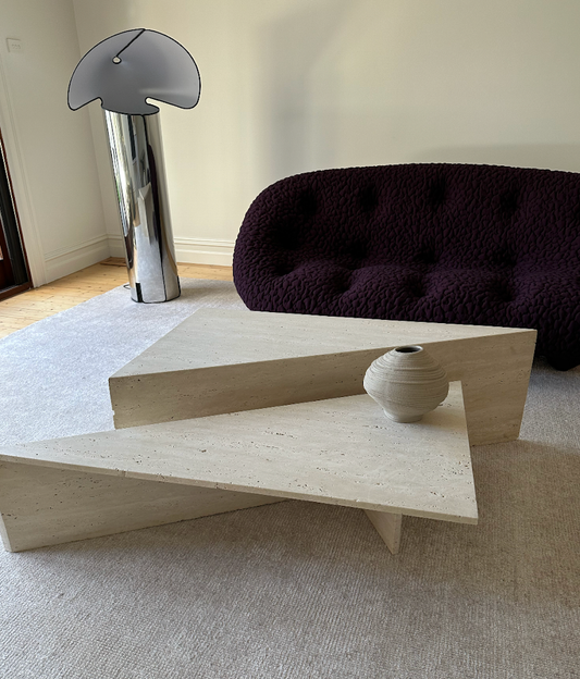 Vintage Travertine Split Level Coffee Table