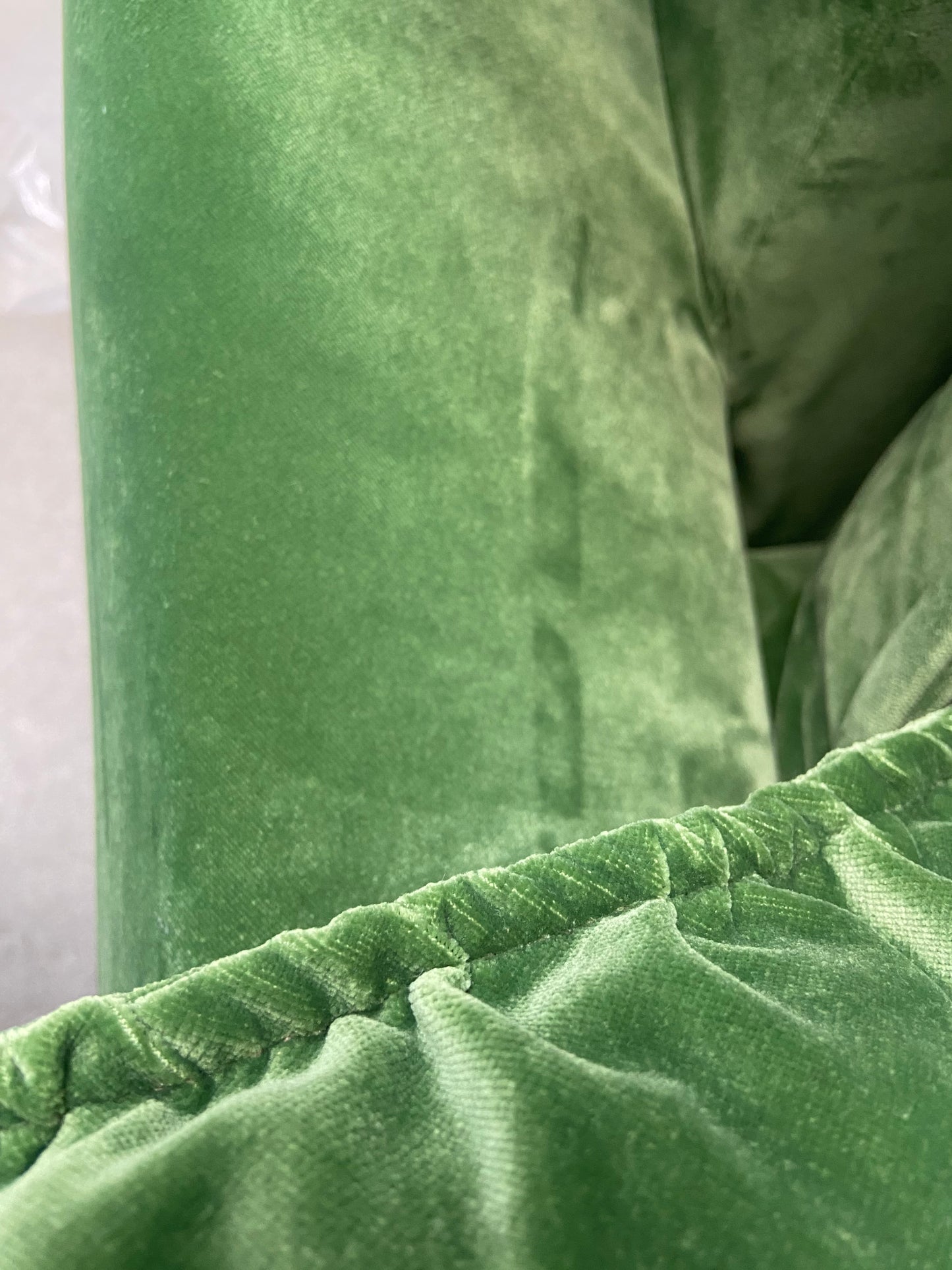 Green Velvet Retro Sofa - Four Seater