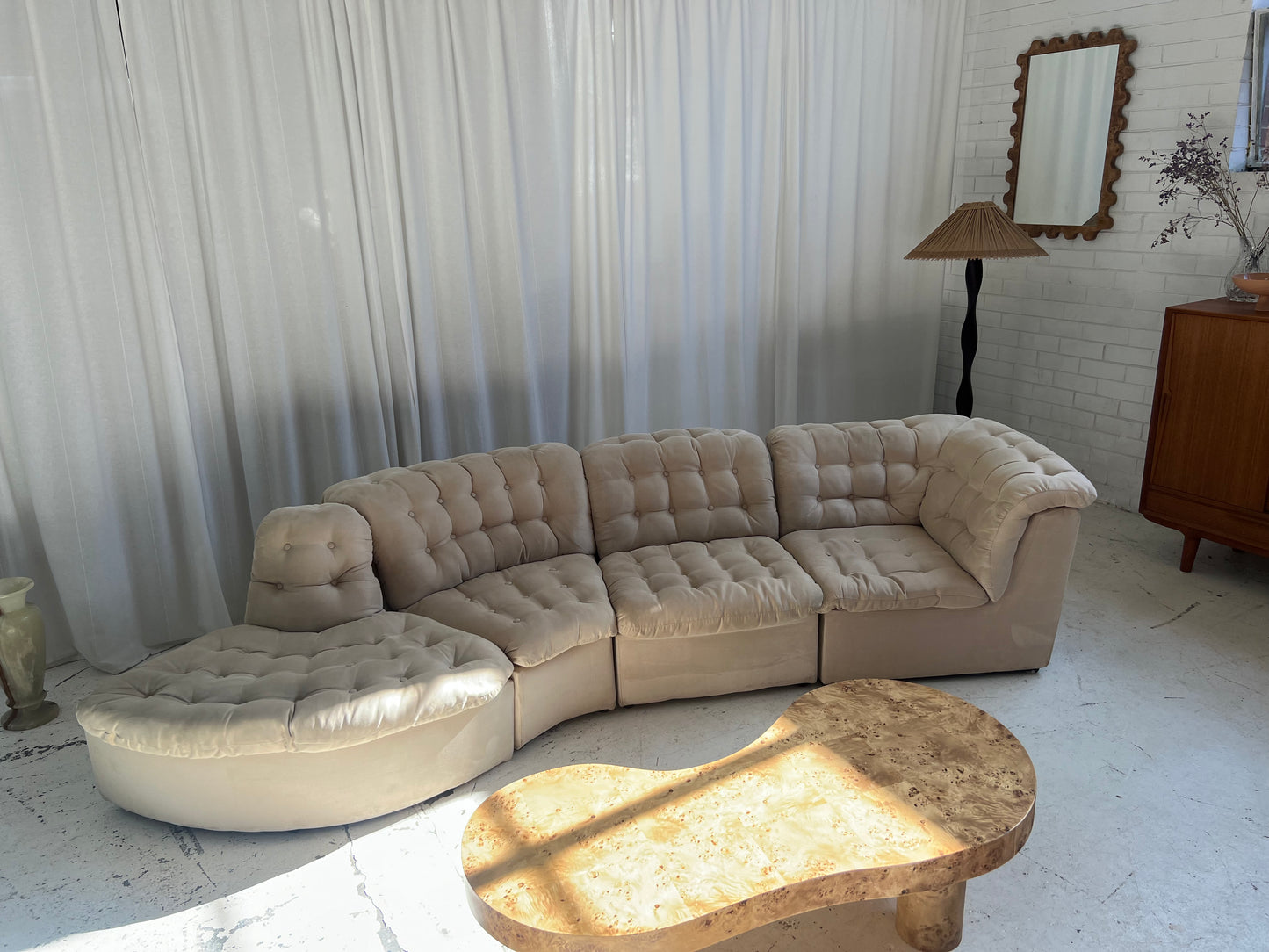 Vintage Curved Modular Sofa