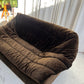 Restored Vintage Chocolate Velvet Sofa