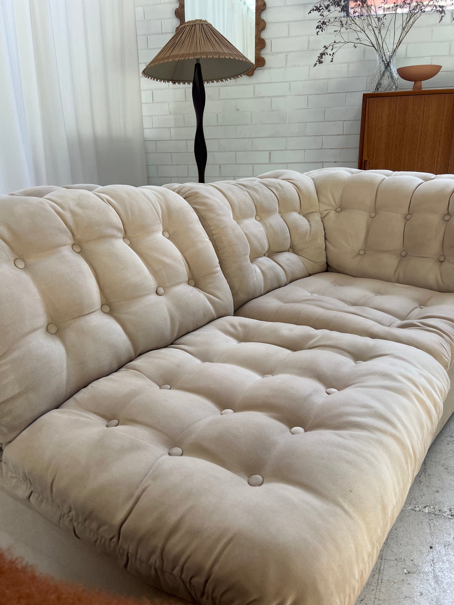 Vintage Curved Modular Sofa