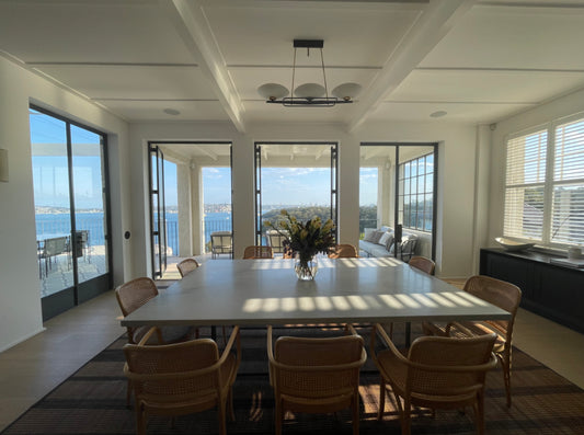 Custom Large Marble and Brass Dining Table