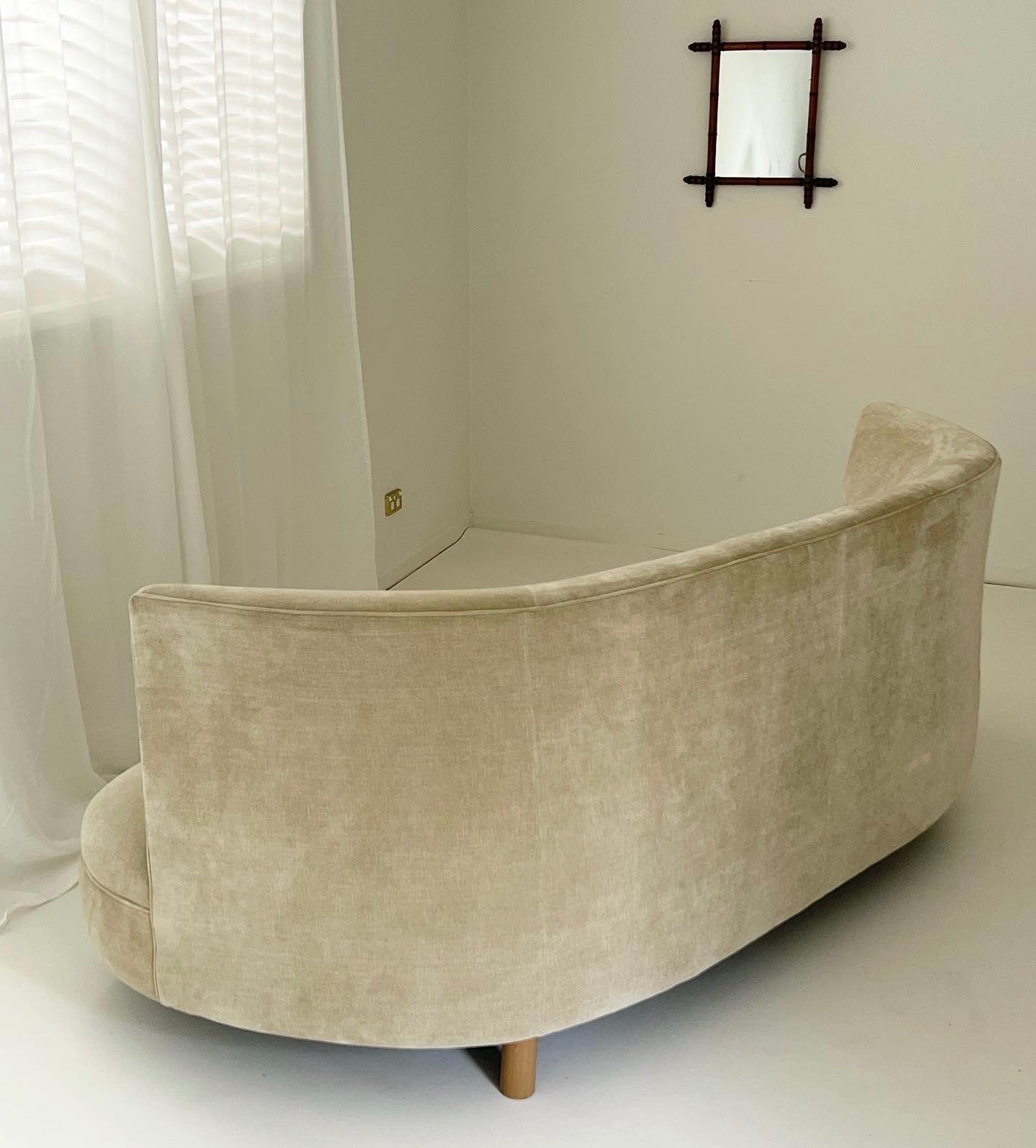 Bespoke Curved Sofa in Cashew Velvet