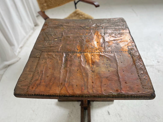 - Vintage Handmade Hammered Copper Table (Table #1)