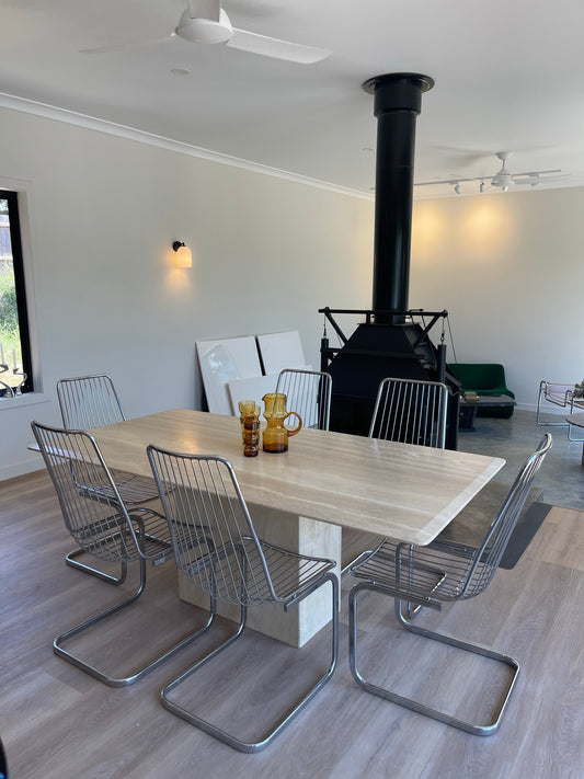 - Travertine Dining Table