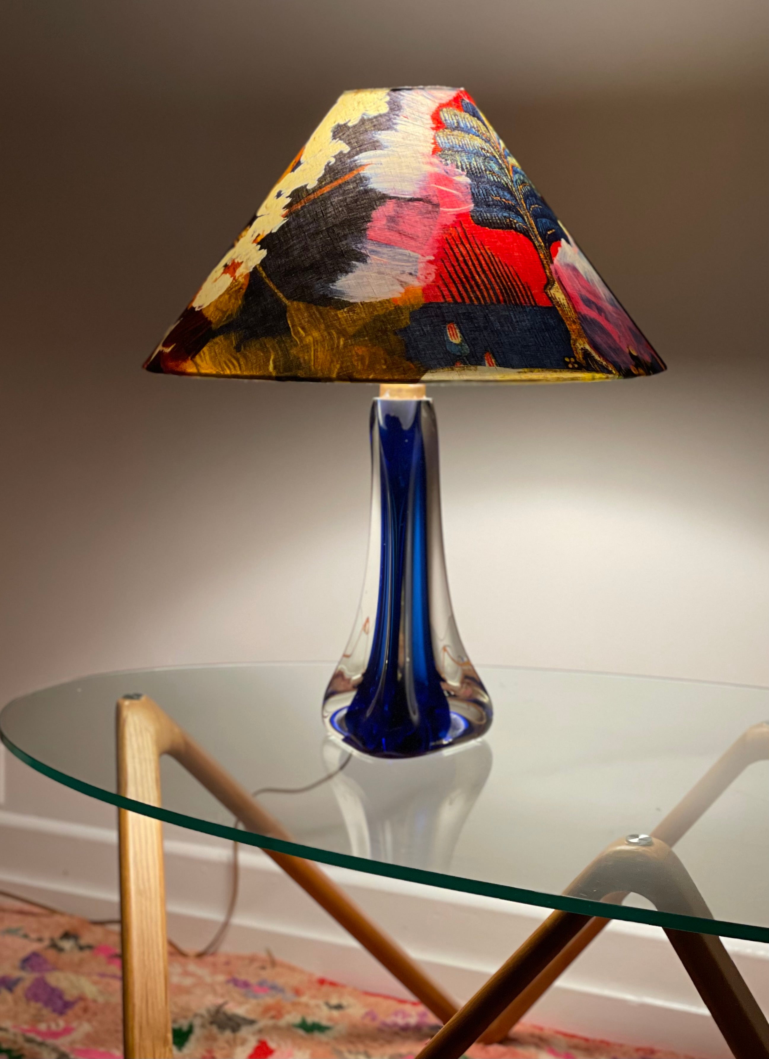 Cobalt blue store glass lamp shades