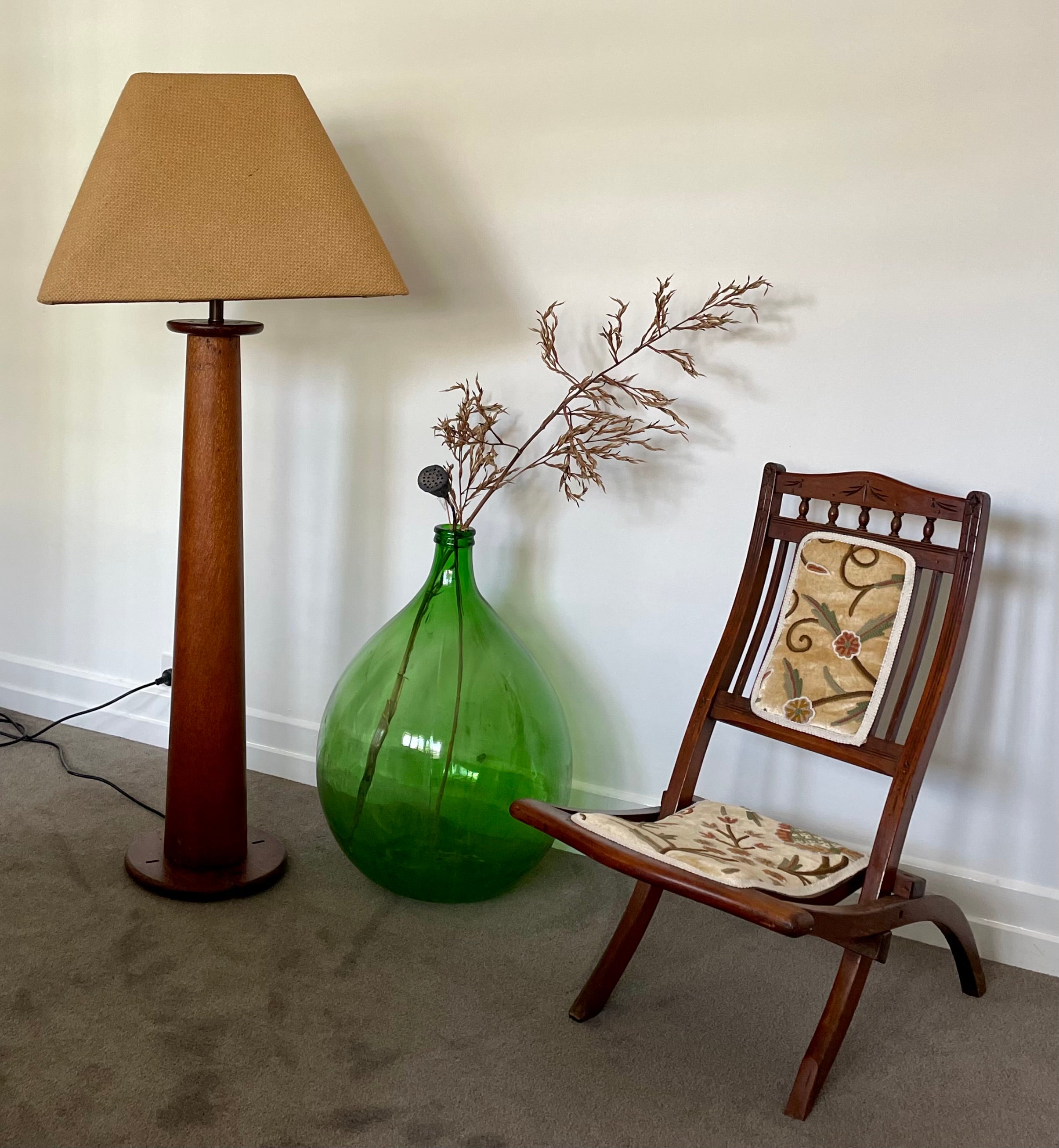 Green floor deals lamp shade