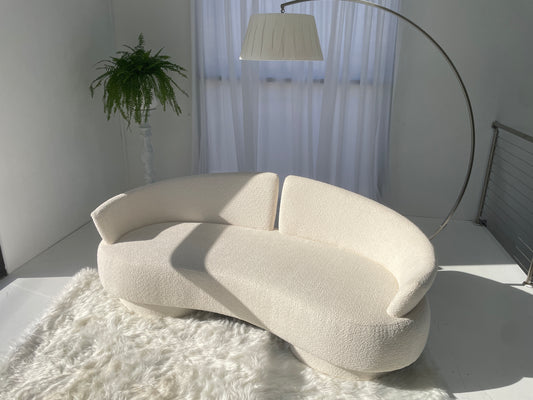 Bouclé Curved Sofa