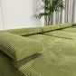 - Green Jumbo Corduroy Four Piece Modular Sofa