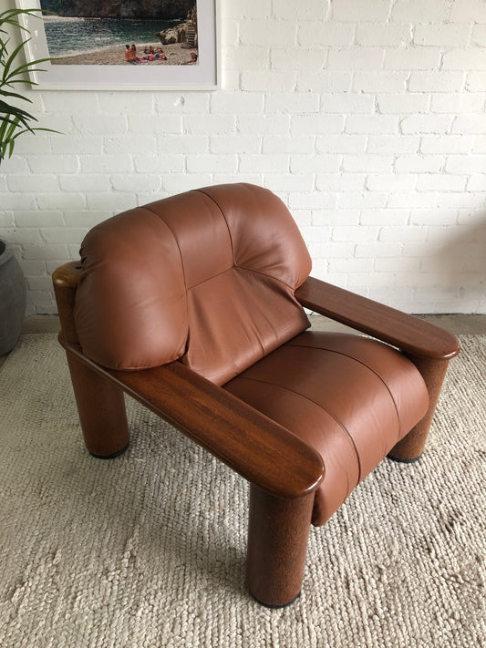 - Tan Leather Occasional Chair by Pacific Green - Chair #2