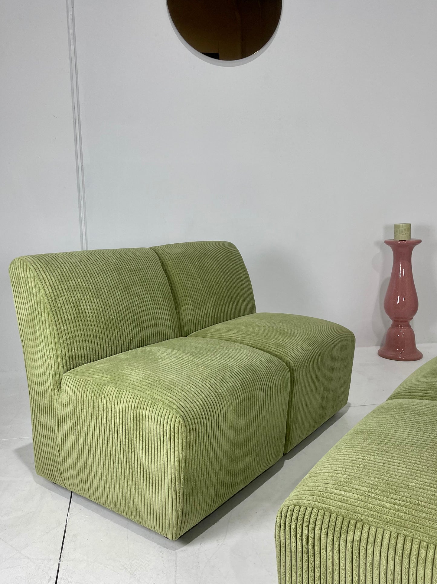 - Green Corduroy Lounge Chair - Four Available