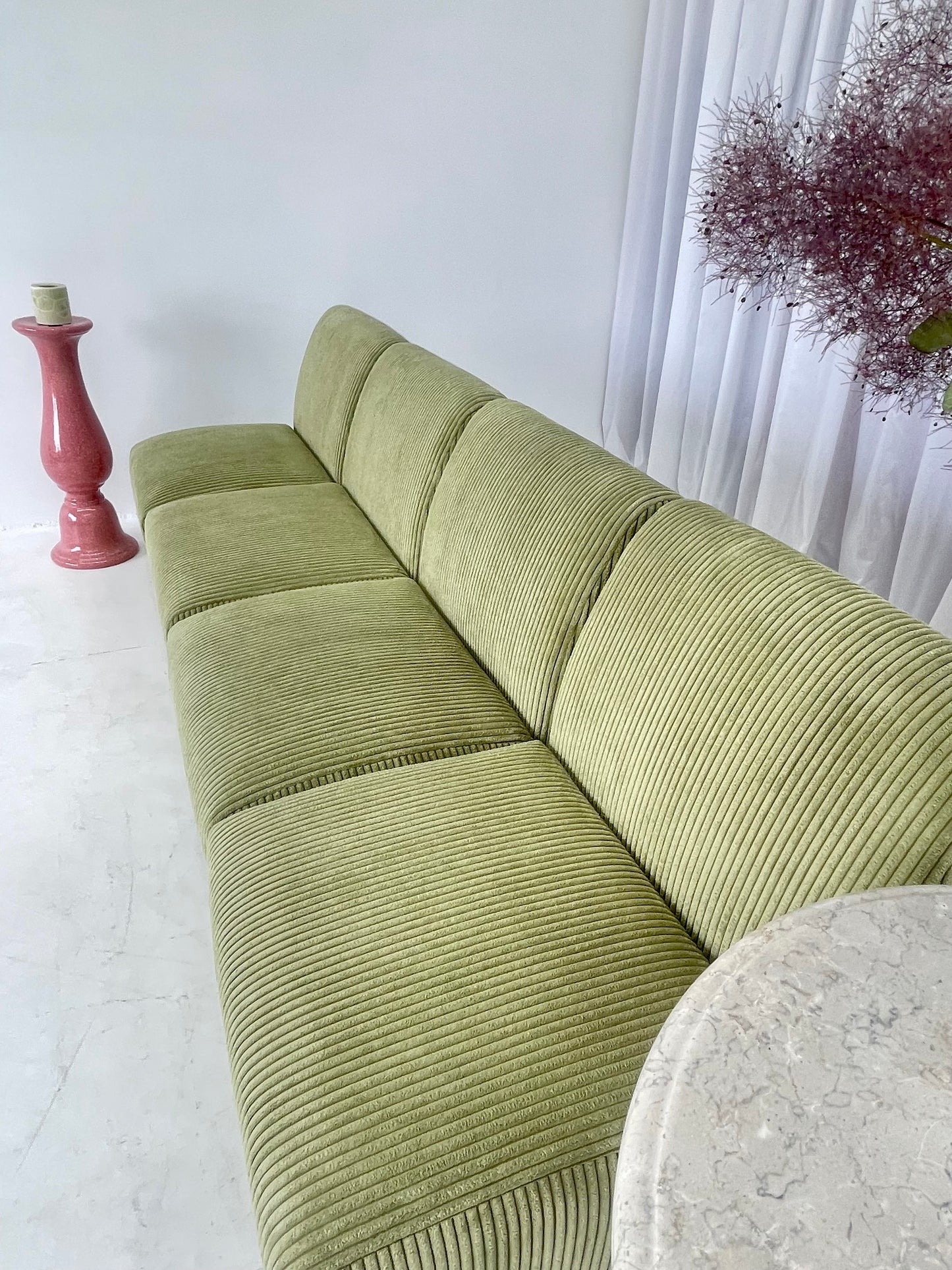 - Green Corduroy Lounge Chair - Four Available