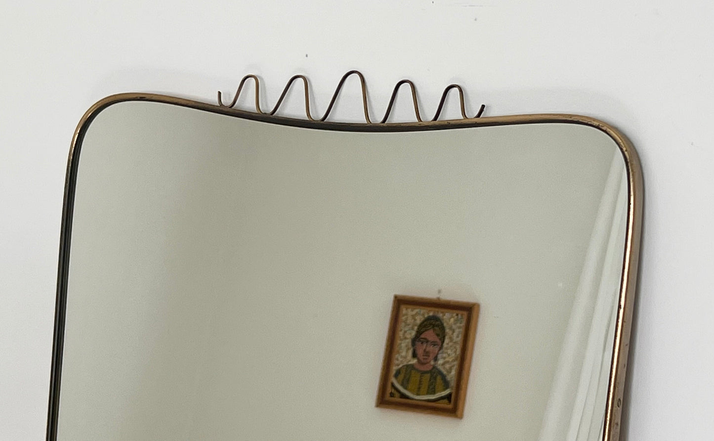 - 1950s Italian Brass Mirror - 'Squiggle'