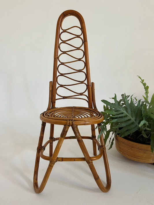 - Vintage Italian Bamboo High Back Chair