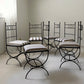 Six Refurbished Vintage French Iron Dining Chairs (Set)