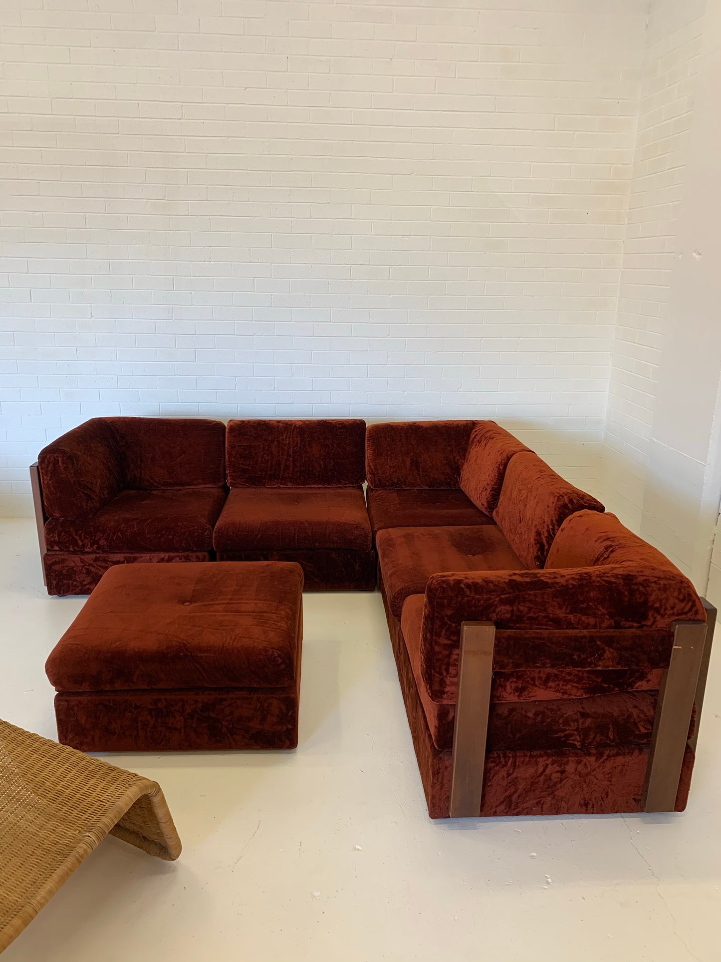 Vintage Modular Velvet Playpen Sofa