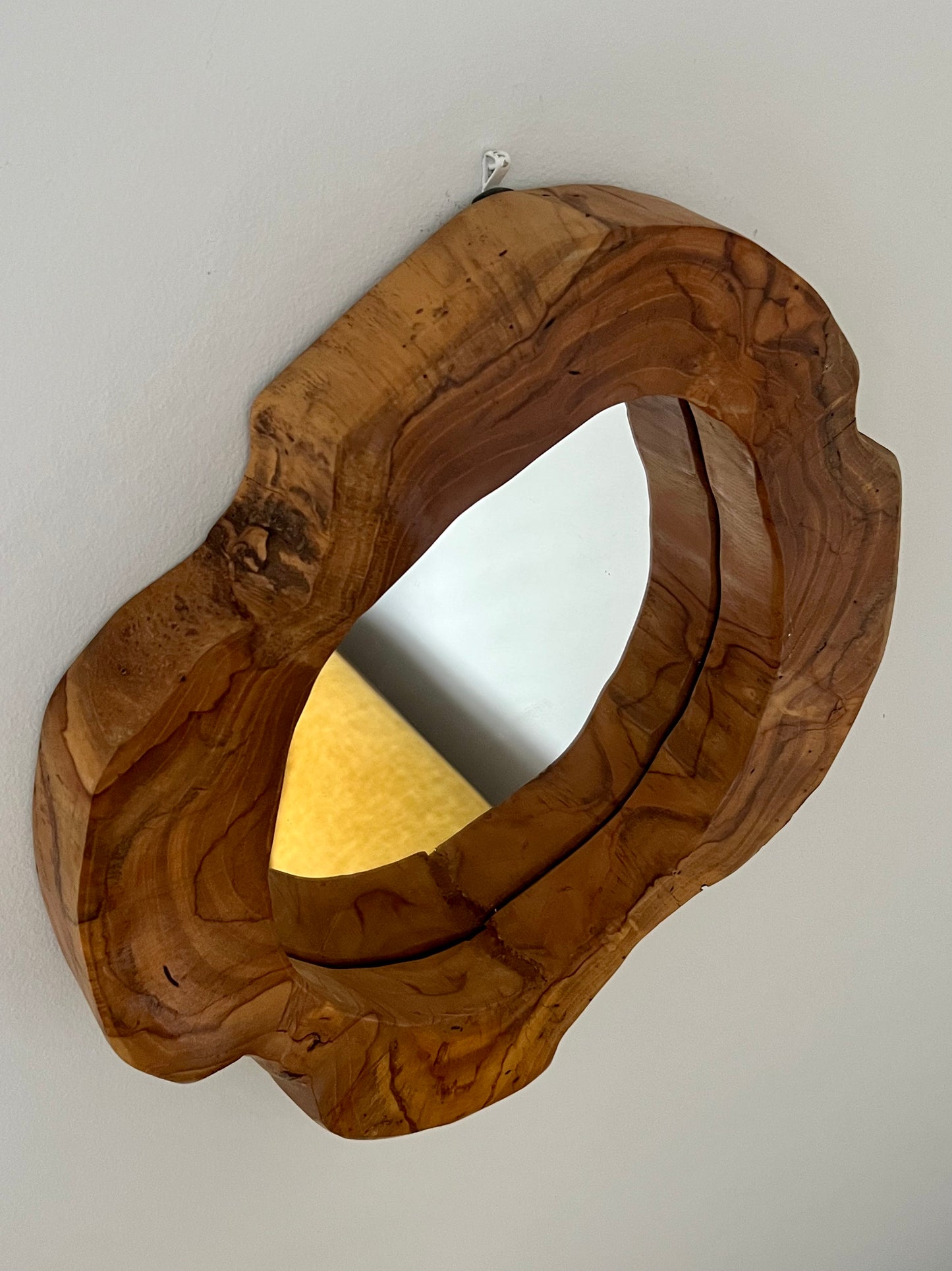 - Wooden Organic Form Mirror, 1970s