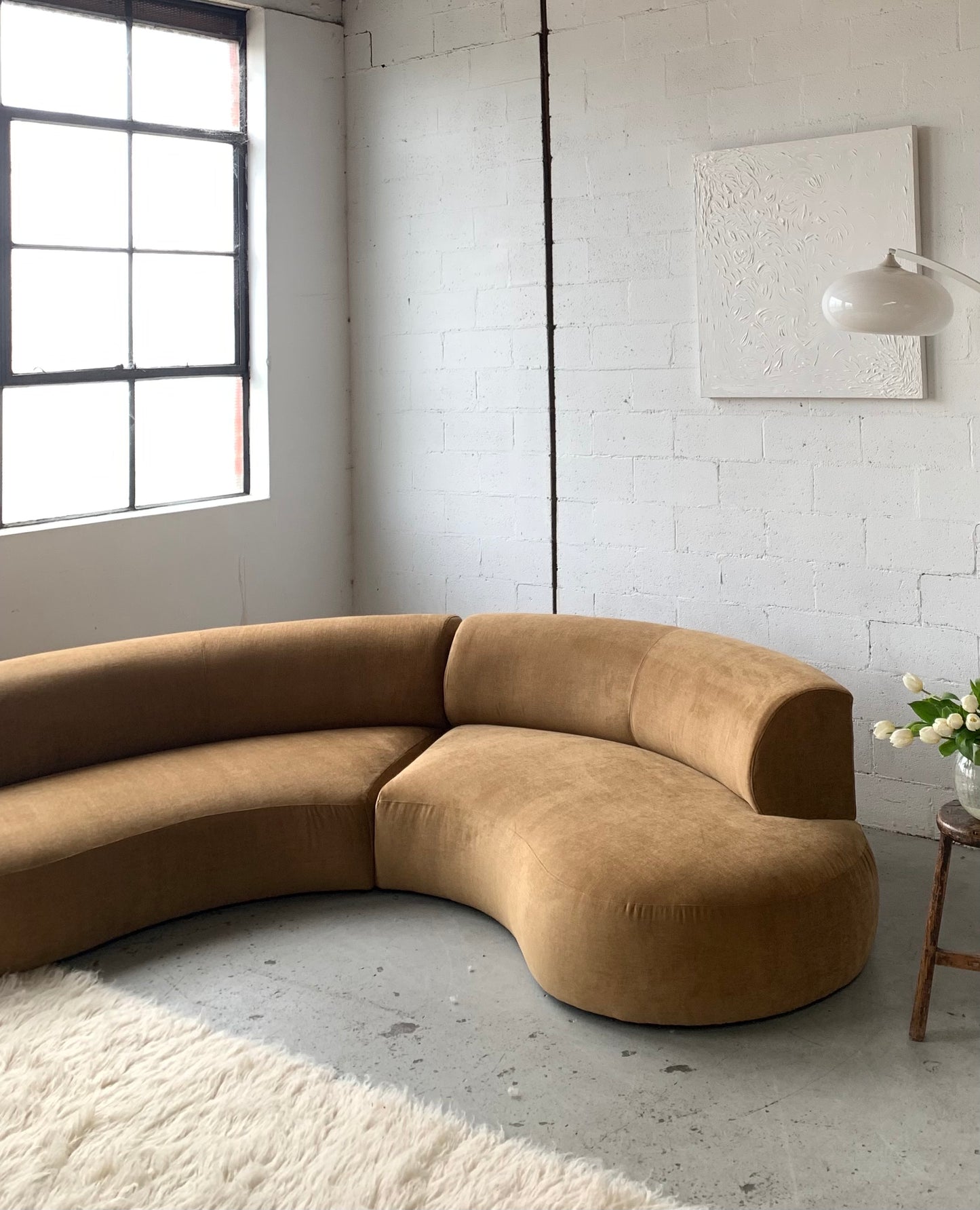 Bespoke Caramel Velvet Modular Sofa