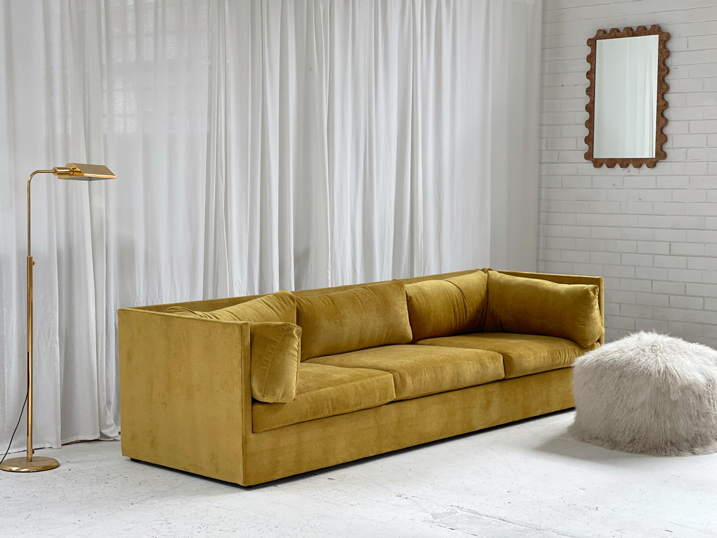 Yellow Velvet Vintage FLER Sofa