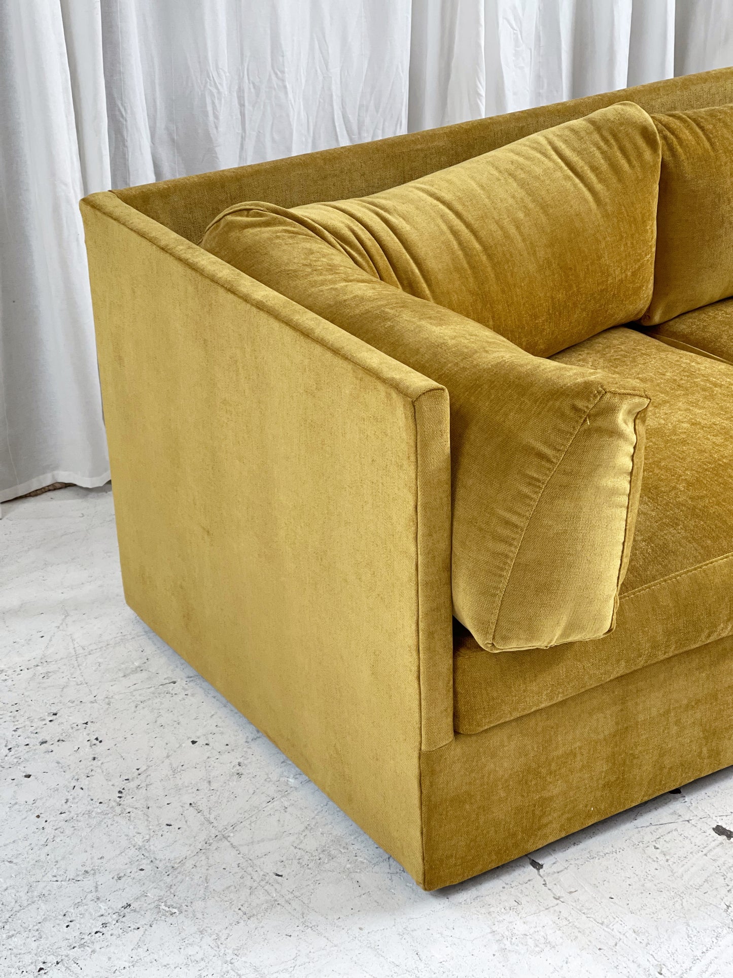 Yellow Velvet Vintage FLER Sofa