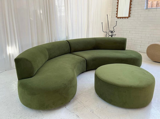 = Bespoke Green Curvy Sofa Set