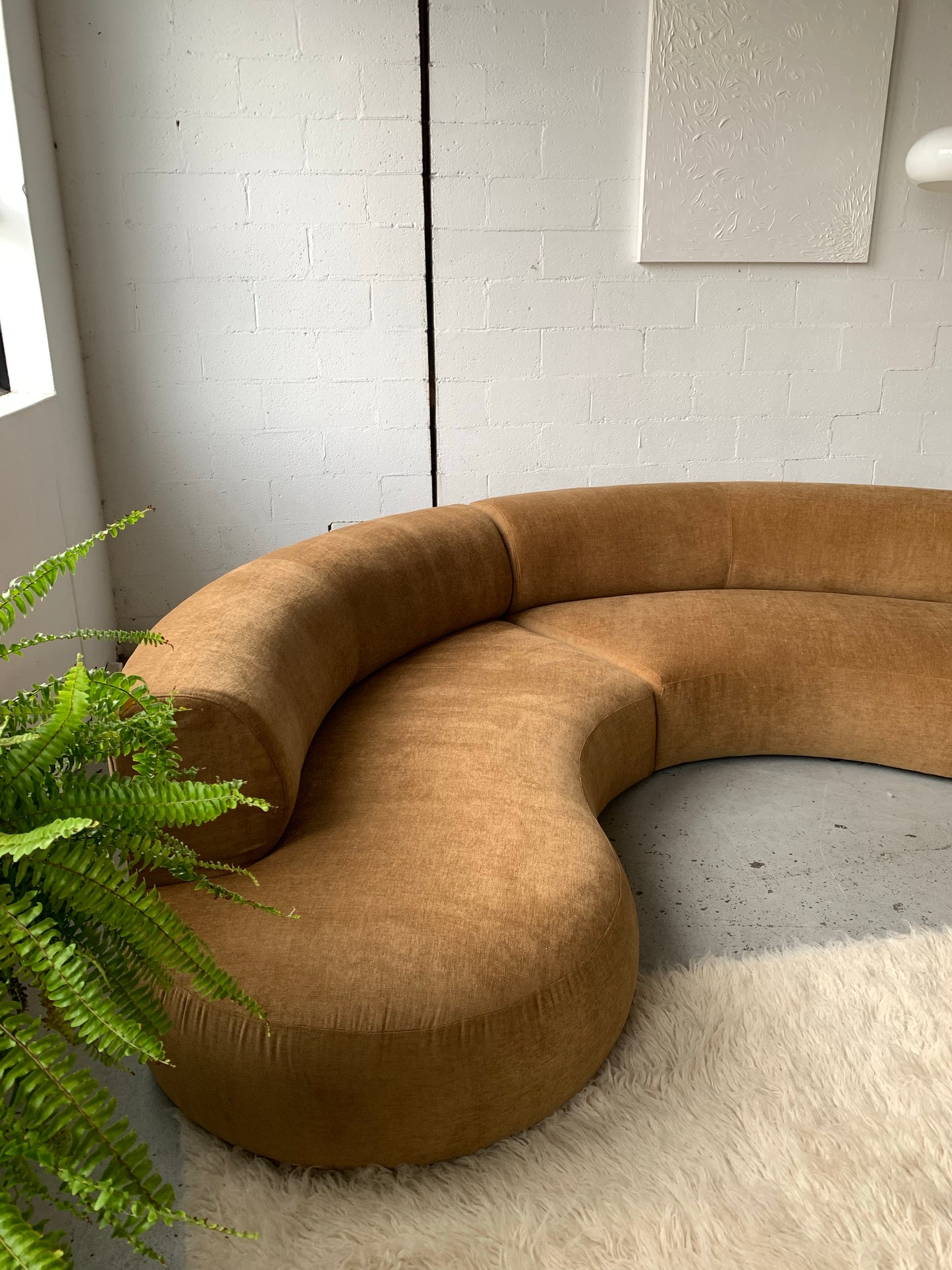 Bespoke Caramel Velvet Modular Sofa