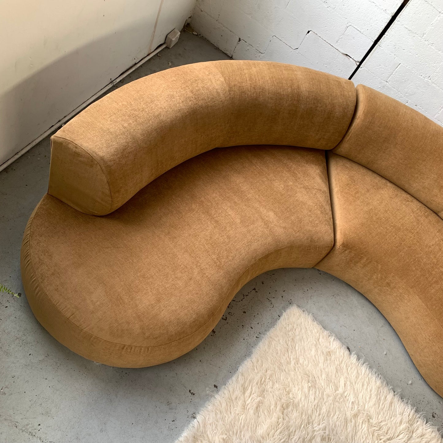 Bespoke Caramel Velvet Modular Sofa